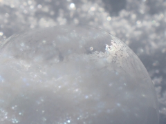 シャボン玉の結晶作りに挑戦